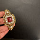 Victorian Moissanite Color Openable Kada Bracelet - Red