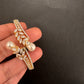 AD Diamond Pearl Openable Kada Bracelet - 