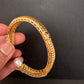 AD Diamond Pearl Openable Kada Bracelet - 