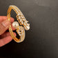 AD Diamond Pearl Openable Kada Bracelet - 