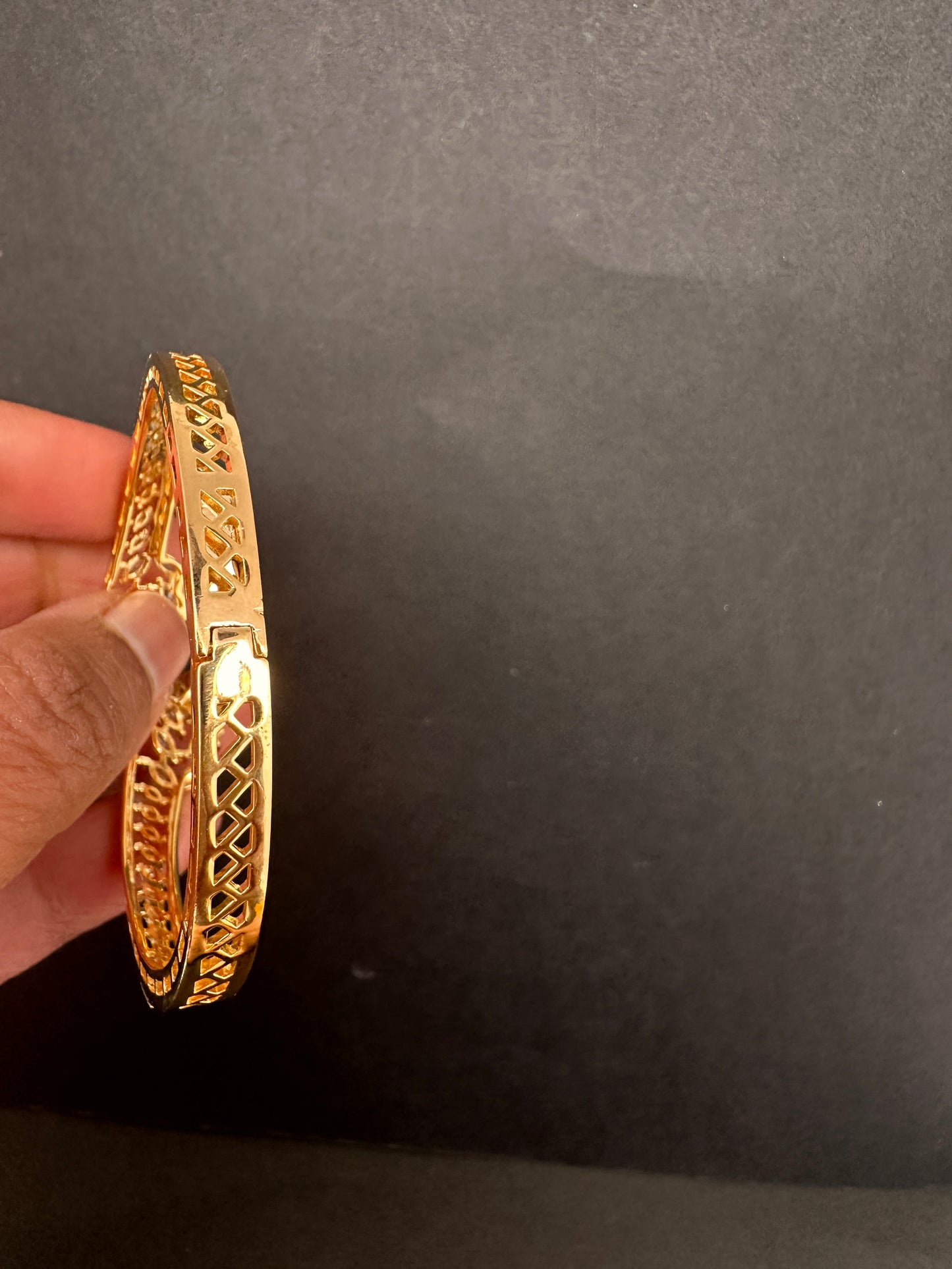 AD Diamond Pearl Openable Kada Bracelet - 