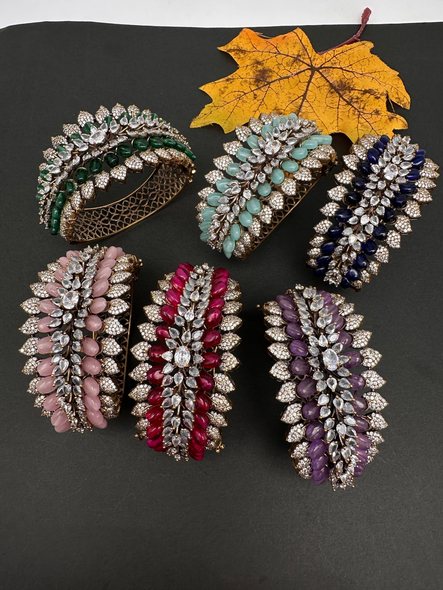 Victorian AD Color Openable Kada Bracelet - Purple