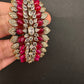 Victorian AD Color Openable Kada Bracelet - Red