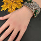 Victorian AD Beads Floral Color Openable Kada Bracelet - Green