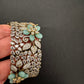 Victorian AD Beads Floral Color Openable Kada Bracelet - MintGreen