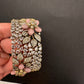 Victorian AD Beads Floral Color Openable Kada Bracelet - Pink