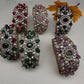 Victorian AD Beads Color Openable Kada Bracelet - Blue