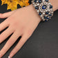 Victorian AD Beads Color Openable Kada Bracelet - Blue