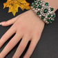 Victorian AD Beads Color Openable Kada Bracelet - Green