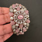 Victorian AD Beads Color Openable Kada Bracelet - Pink