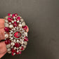 Victorian AD Beads Color Openable Kada Bracelet - Red