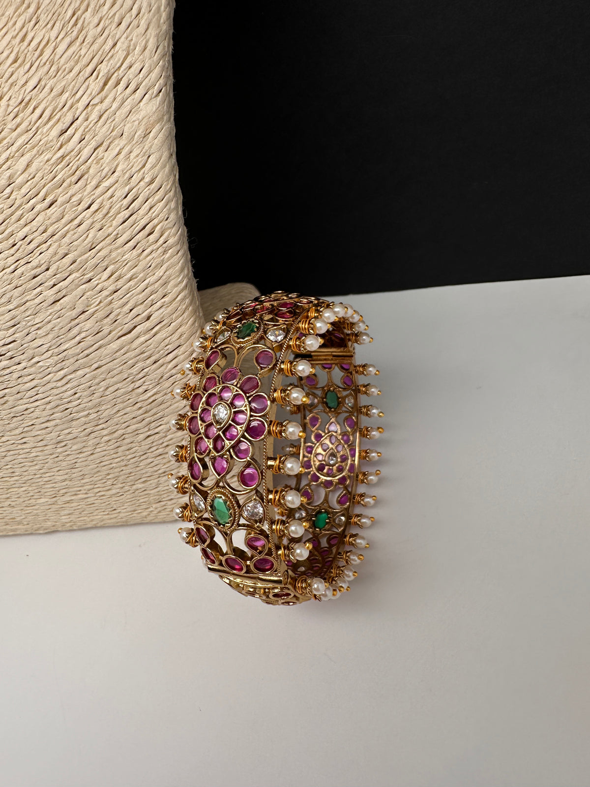 Kemp Multi Color Stones Openable Kada Bracelet - 