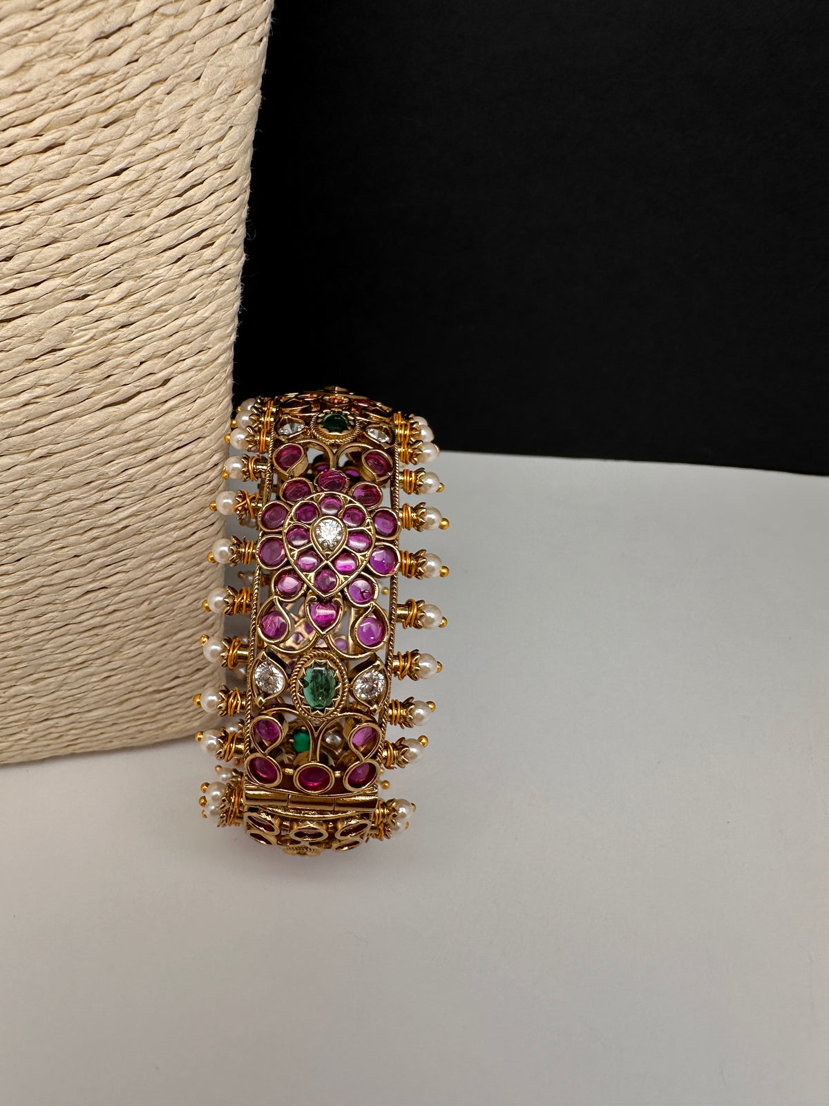 Kemp Multi Color Stones Openable Kada Bracelet - 