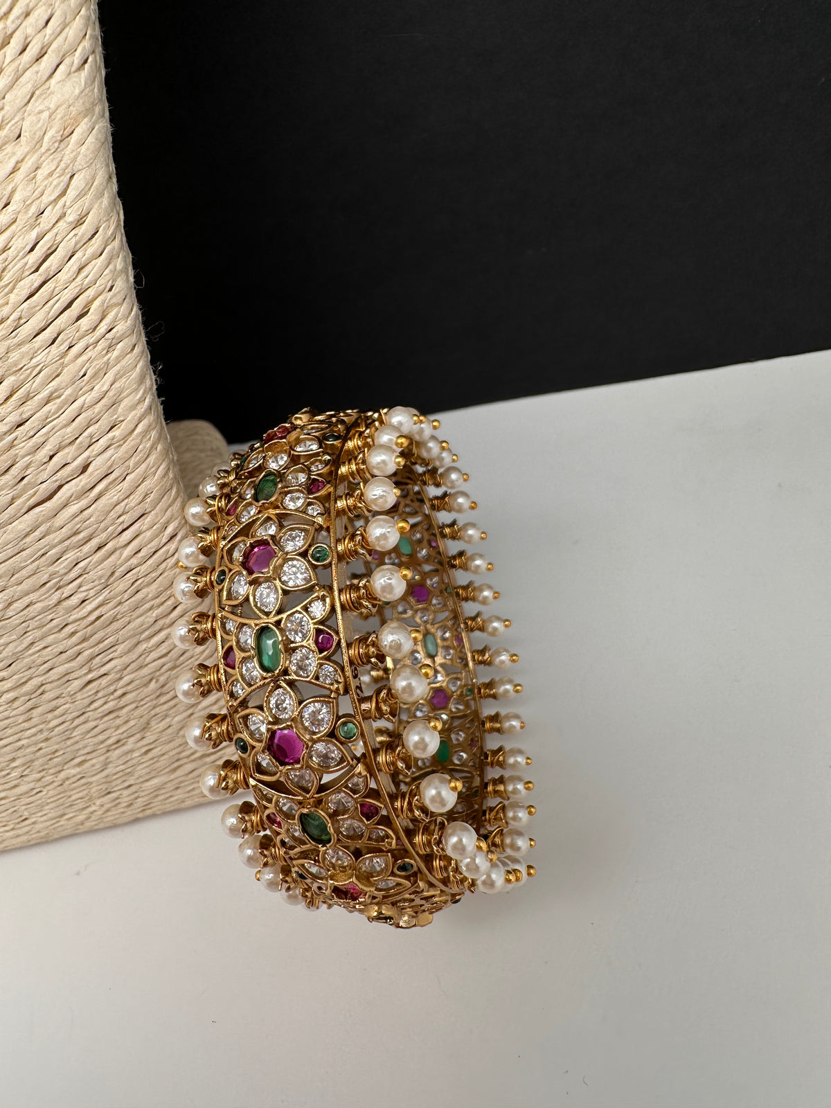 Kemp Multi Color Stones Openable Kada Bracelet - 