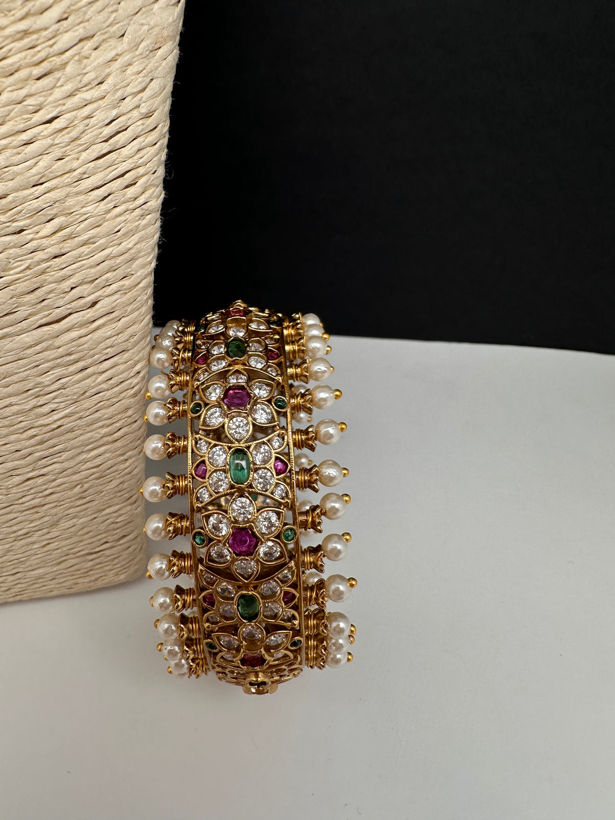 Kemp Multi Color Stones Openable Kada Bracelet - 
