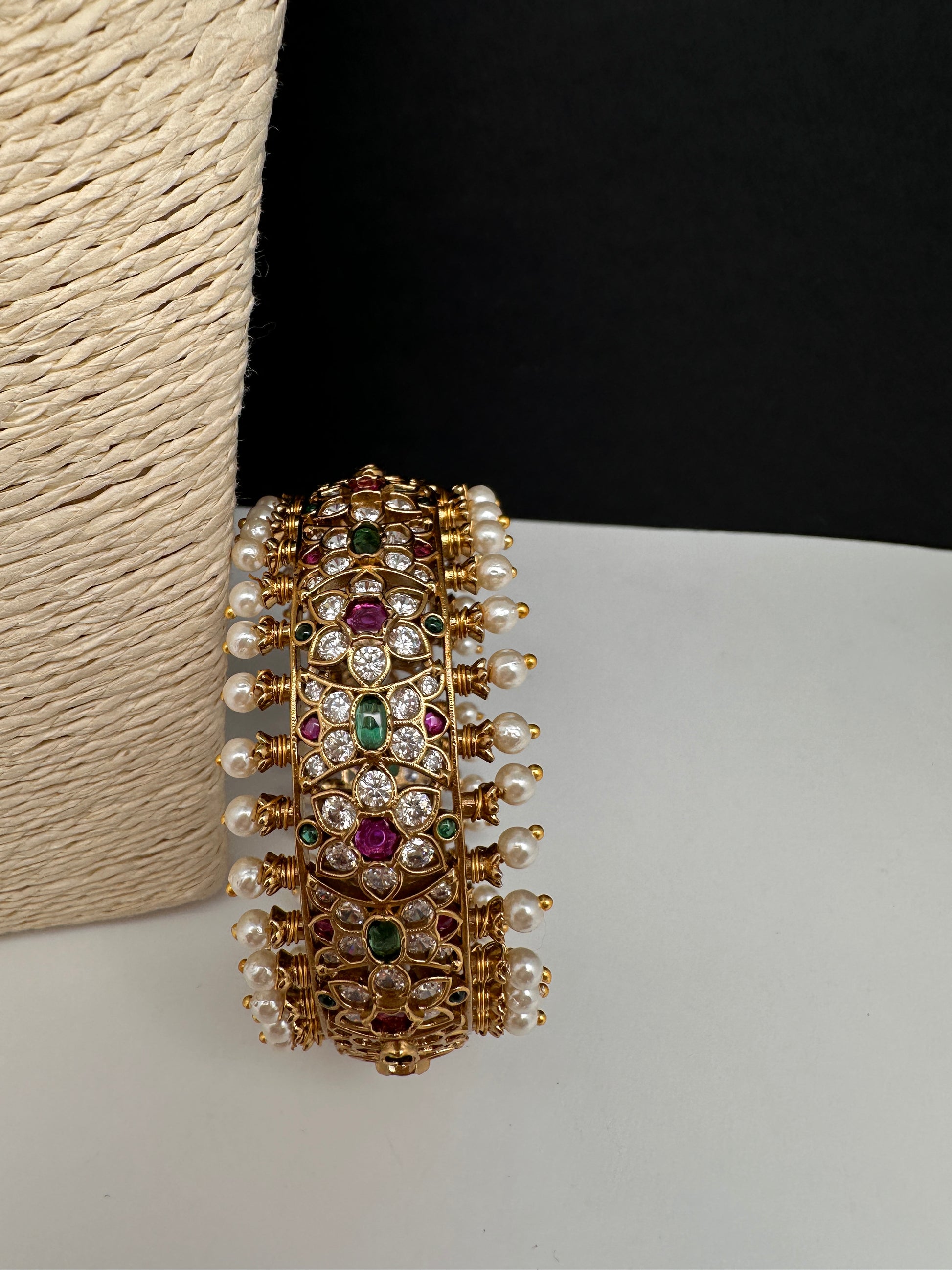 Kemp Multi Color Stones Openable Kada Bracelet - 