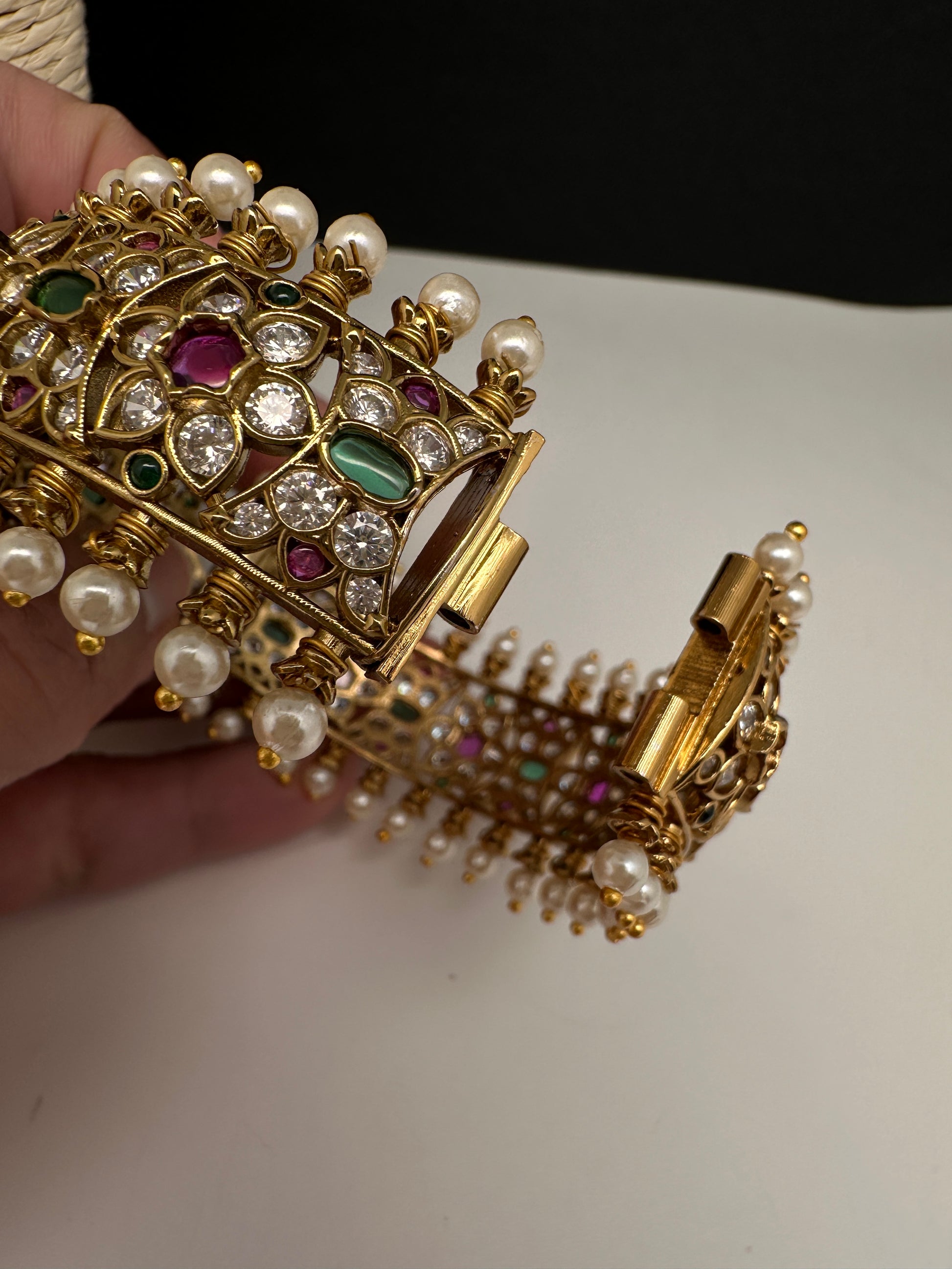 Kemp Multi Color Stones Openable Kada Bracelet - 