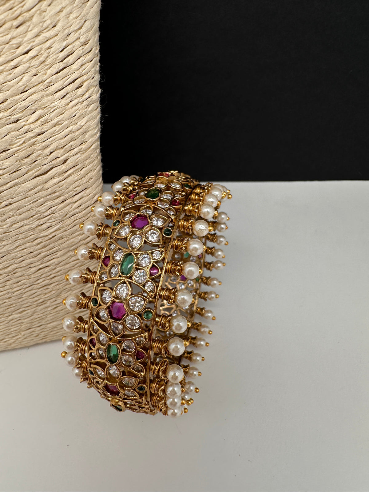 Kemp Multi Color Stones Openable Kada Bracelet - 