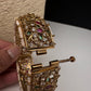 Kemp Multi Color Stones Openable Kada Bracelet - 