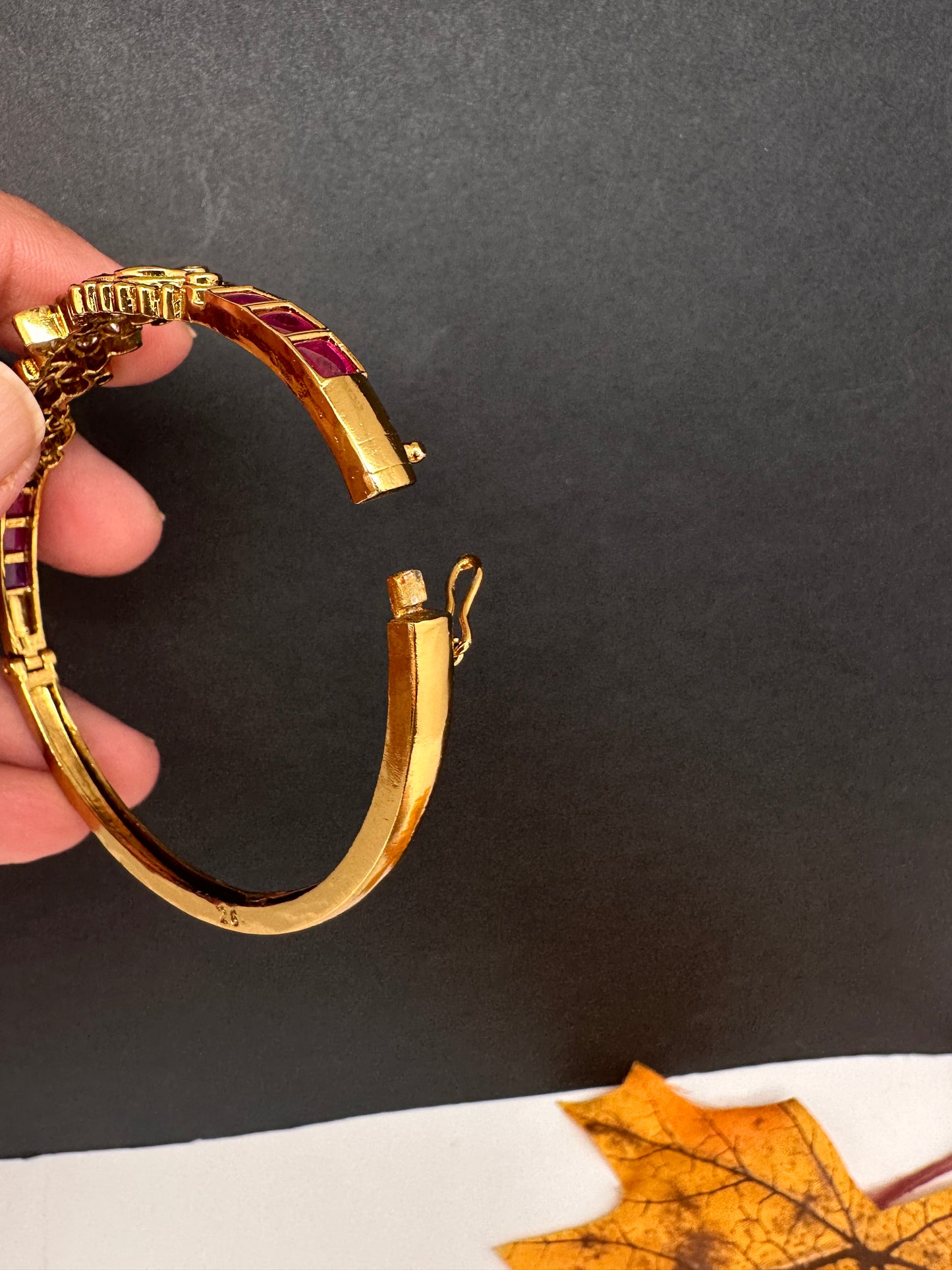Kemp Multi Color Stones Openable Kada Bracelet - 