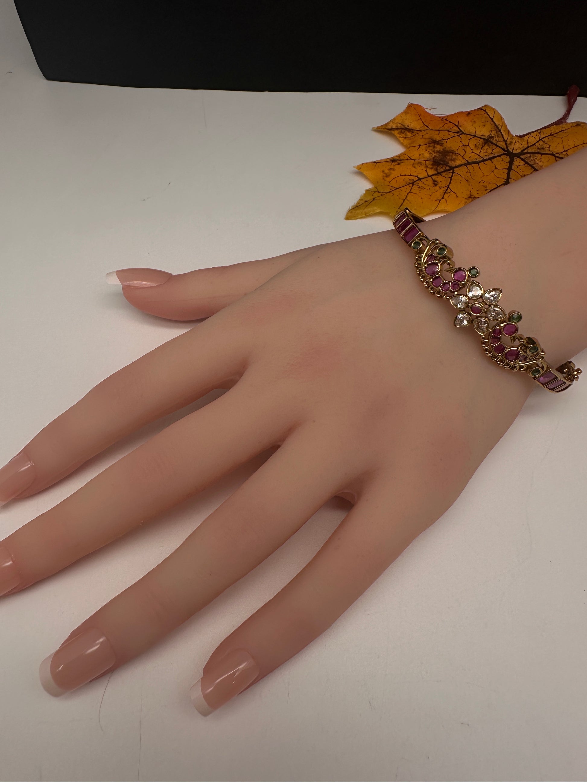 Kemp Multi Color Stones Openable Kada Bracelet - 