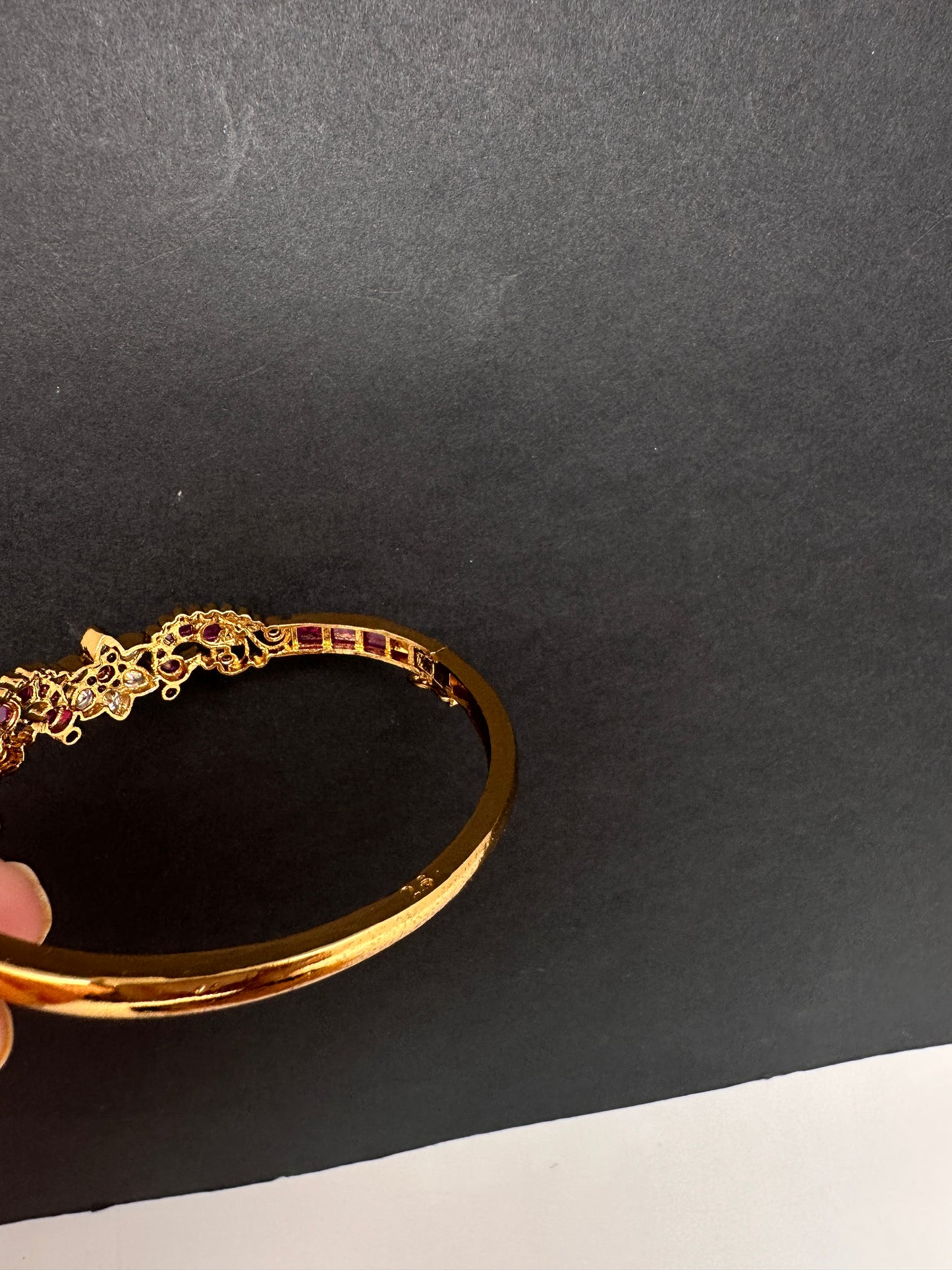 Kemp Multi Color Stones Openable Kada Bracelet - 