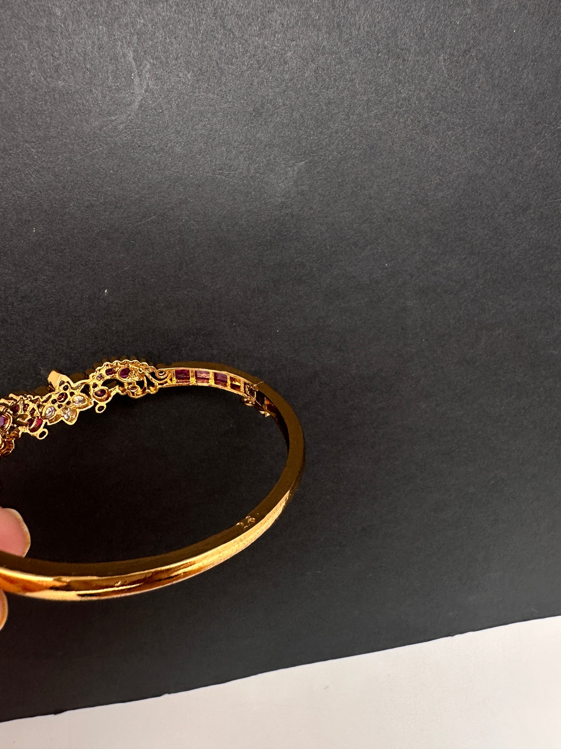 Kemp Multi Color Stones Openable Kada Bracelet - 