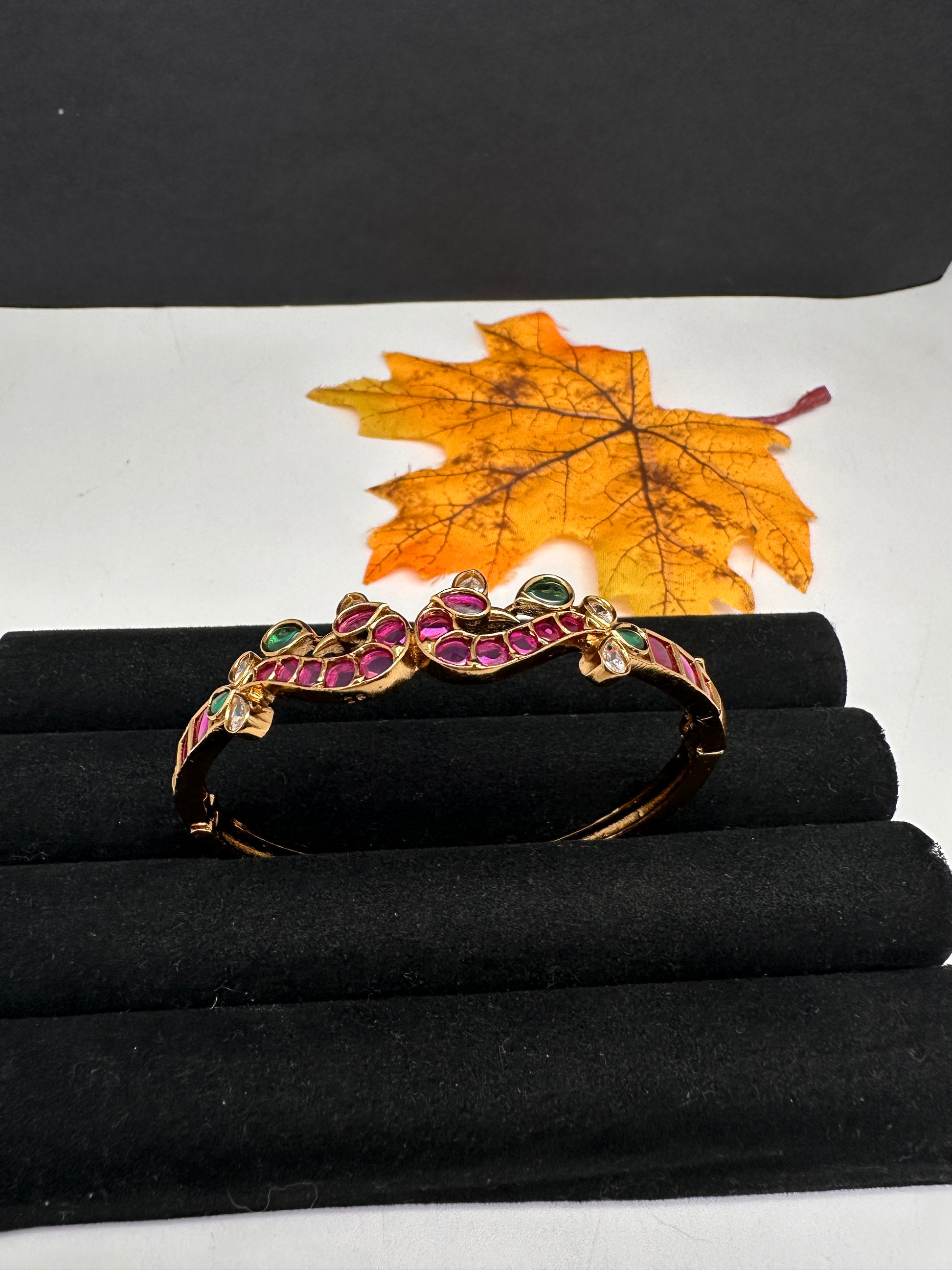 Kemp Multi Color Stones Openable Kada Bracelet - 