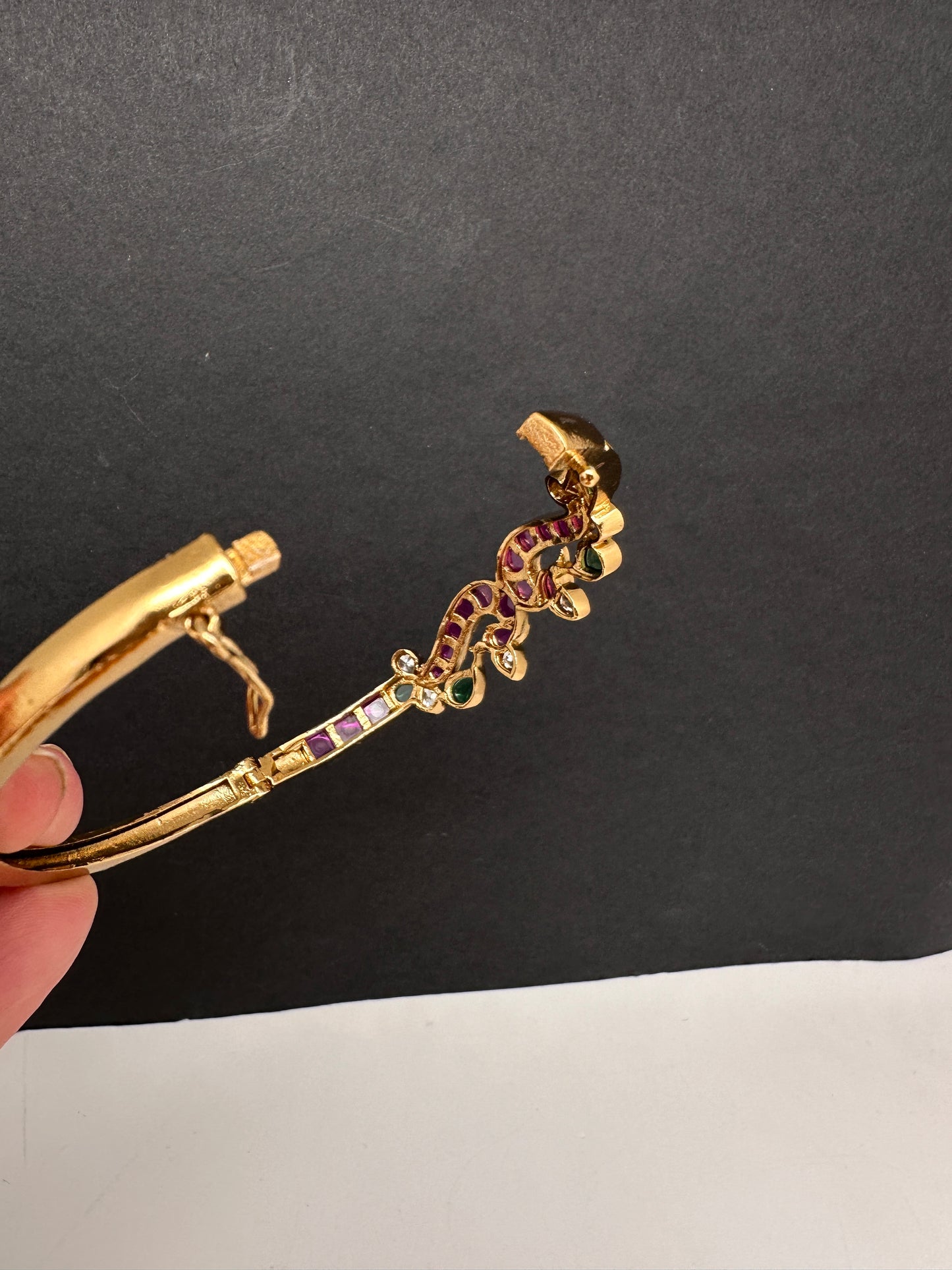Kemp Multi Color Stones Openable Kada Bracelet - 