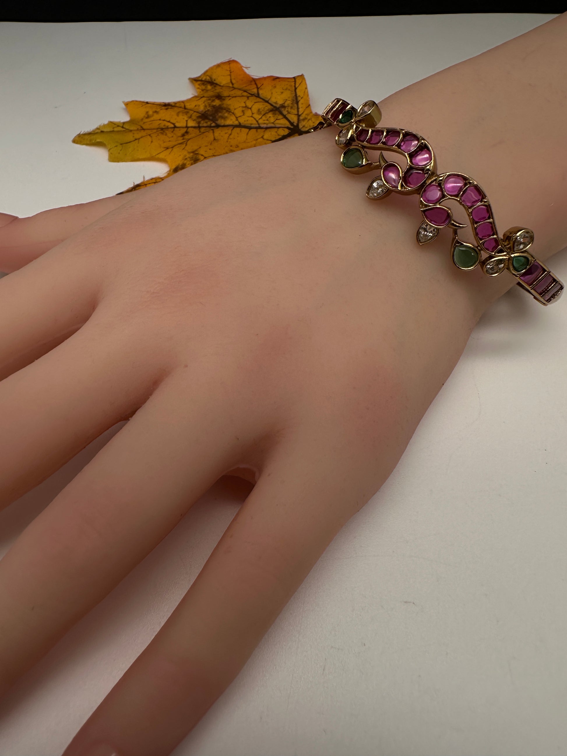 Kemp Multi Color Stones Openable Kada Bracelet - 