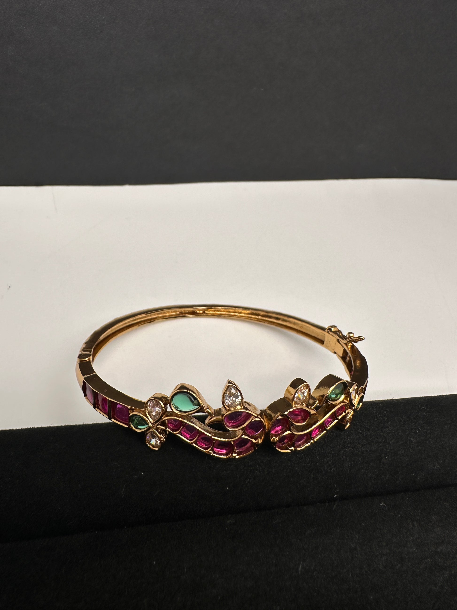 Kemp Multi Color Stones Openable Kada Bracelet - 