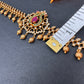 CZ Peacock Design Matte Finish Hip Chain Vaddanam