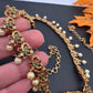 Simple Multi Stone Floral Design Matte Finish Hip Chain Vaddanam