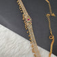 Sleek CZ Red Green Multi Stone Matte Finish Hip Chain Vaddanam