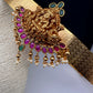 Goddess Lakshmi Motif Floral Self Design Waist Belt Vaddanam