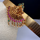 Goddess Lakshmi Motif Floral Self Design Waist Belt Vaddanam