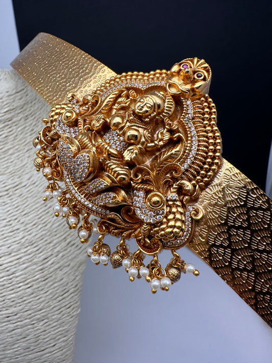 CZ Goddess Lakshmi Hip Belt Vaddanam