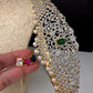 Peacock Diamond Finish Stone Kids Hip Belt Vaddanam with Changeable Stones