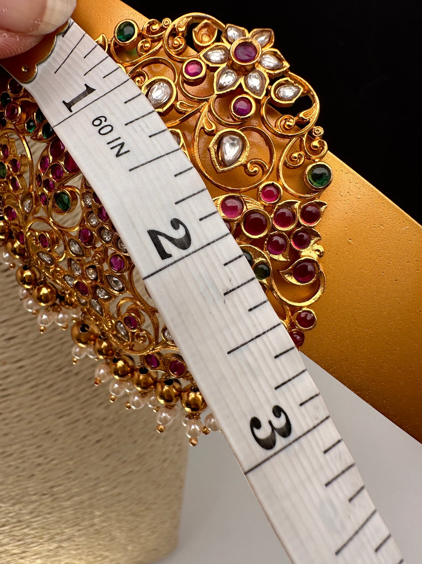 Kempu Kundan Pendent Hip Belt Vaddanam