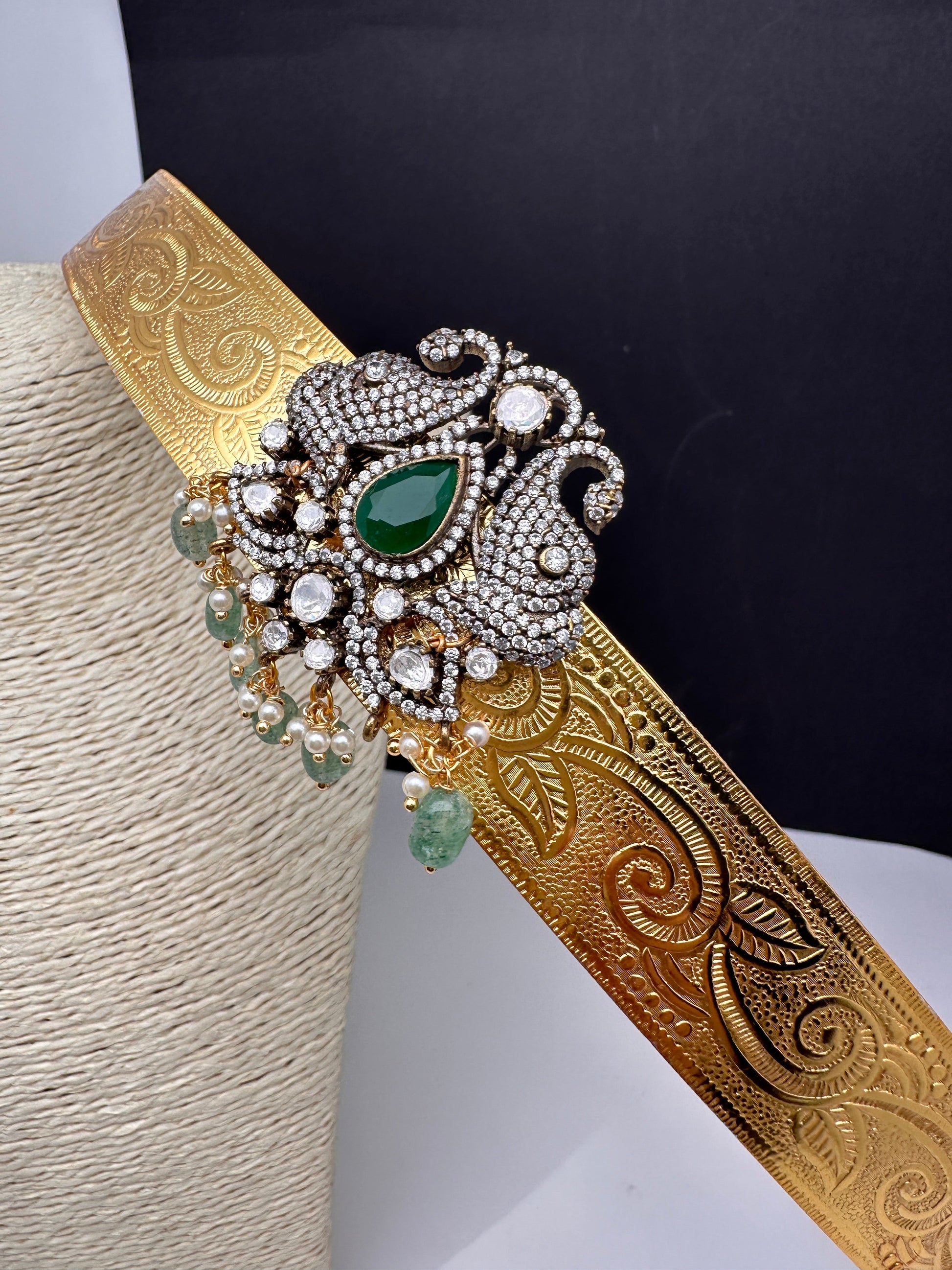 CZ Victorian Color Stone Hip Belt Vaddanam - Main Image