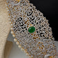 AD Diamond Finish Emerald Green Stone Hip Belt Kamarbandh