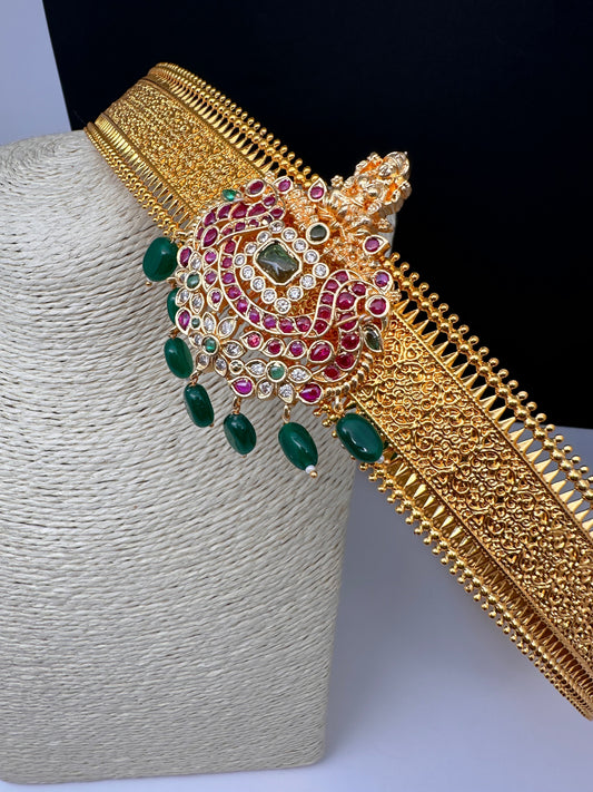 Self Design AD Goddess Lakshmi Motifs Kamarband WaistBelt