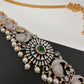 AD Peacock Changeable Color Stone Pearls Peacock Design Hip Chain Kamarbandh