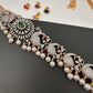 AD Peacock Changeable Color Stone Pearls Peacock Design Hip Chain Kamarbandh