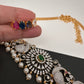 AD Peacock Changeable Color Stone Pearls Peacock Design Hip Chain Kamarbandh