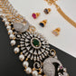 AD Changeable Color Stone Pearls Peacock Design Hip Chain Kamarbandh