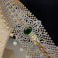AD Diamond Finish Emerald Green Stone Hip Belt Kamarbandh