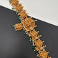 Goddess Lakshmi Nakshi Antique Matte Finish Hip Belt Kamarbandh with Green beads