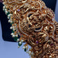 Goddess Lakshmi Nakshi Antique Matte Finish Hip Belt Kamarbandh with Green beads