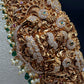 Goddess Lakshmi Nakshi Antique Matte Finish Hip Belt Kamarbandh with Green beads